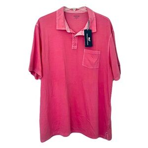 NWT Vineyard Vines Pink Distressed Pocketed ‘Island Polo’ Shirt, Size XL